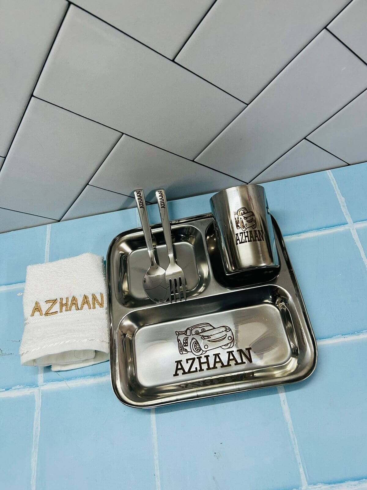 Thali Photo Square Square Thali with Napkin – DJ Arts And Crafts
